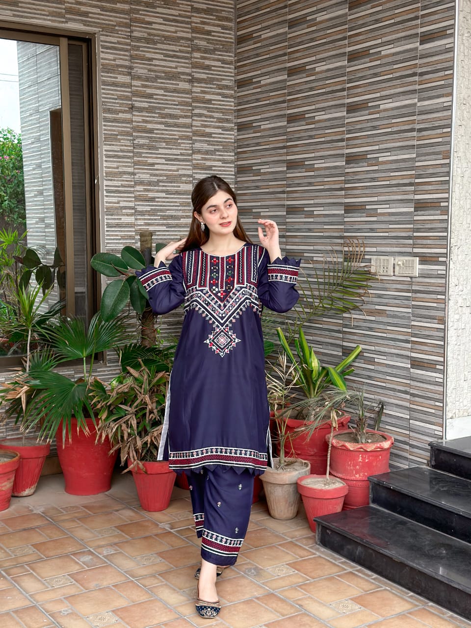 Mirror Embroidery 2Pc Sindhi Style Dress (Limited Stock)